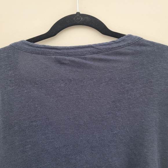 H Halston Navy Linen Short Sleeve Button Front Cardigan - Picture 6 of 13